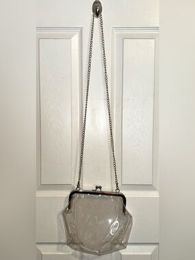 Clear PVC Crossbody Bag with Silver Chain Strap